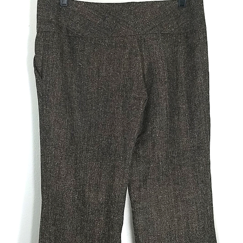 Pants wide leg front pockets wool blend Brown Y2k Old Money - Picture 7 of 9